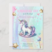 Magische dag Unicorn Kids Verjaardagsfeest Kaart (Voorkant)