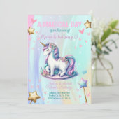 Magische dag Unicorn Kids Verjaardagsfeest Kaart (Staand voorkant)