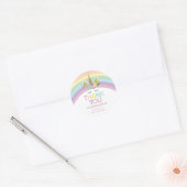 Magische Dag Unicorn Rainbows Baby shower Ronde Sticker (Envelop)