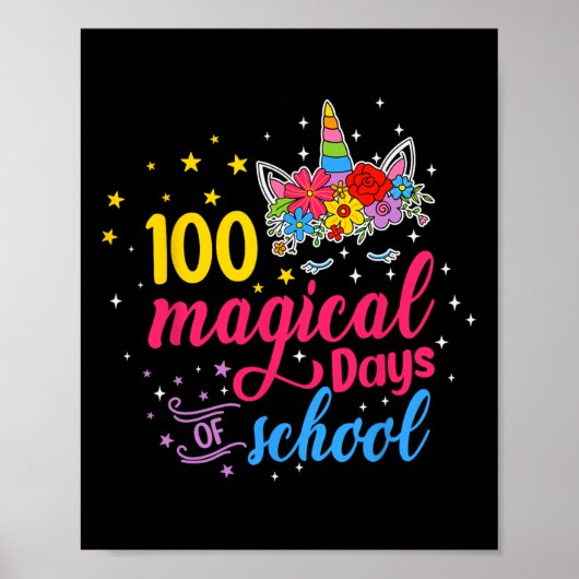 Magische Dagen Eenhoorn Kinder kostuum 100ste dag  Poster (Voorkant)