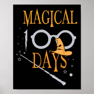Magische dagen van school 100e dag leraar studente poster