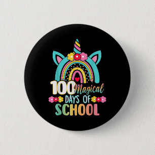 Magische dagen van school eenhoorn regenboog leraa ronde button 5,7 cm