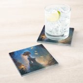 Magische Dame in het water Fantastische kunst Glazen Onderzetter (Schuin)