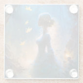 Magische Dame in het water Fantastische kunst Glazen Onderzetter (Achterkant)