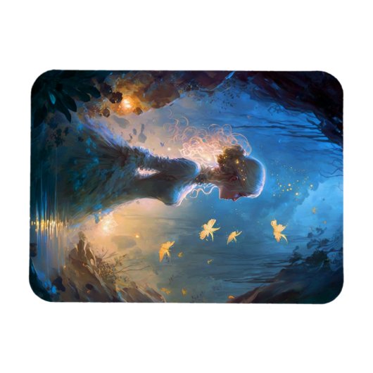 Magische Dame in het water Fantastische kunst Magneet (Horizontaal)