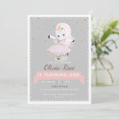 Magische dansende Unicorn Gold Girl 1e verjaardag Kaart (Staand voorkant)