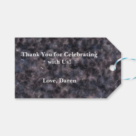 Magische Dark Waterverf Hemelse Sterrennacht Cadeaulabel