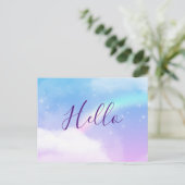 Magische deegwolken en een regenboogHallo Briefkaart (Staand voorkant)