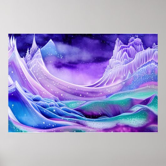Magische diepvriesijsZeeen Digitaal KunstPoster Poster (Voorkant)