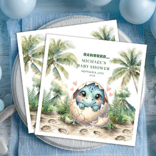 Magische Dino Baby Shower Komt Eerder Uit Naam Ser Servet