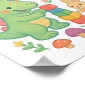 Magische Dino & Bunny – Schattigee Sprookjesvriend Poster (Hoek)