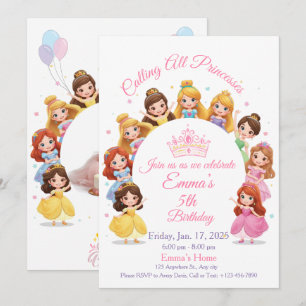 Magische Disney Prinses Verjaardagskaart voor Meis Feestdagenkaart