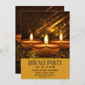 Magische Diwali Diyas met Sparkles Kaart (Voorkant / Achterkant)