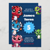 Magische Draak Verjaardagsfeestuitnodiging Kaart (Voorkant / Achterkant)