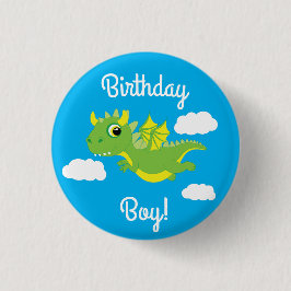 Magische dragon Cute 1st Birthday Button Pin