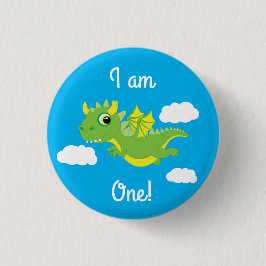 Magische dragon Cute 1st Birthday Button Pin
