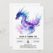 Magische Dragon Fantasy Verjaardag Kaart (Voorkant / Achterkant)