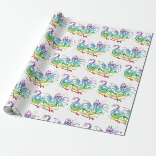 Magische dragon Pastel Pattern Thema Wrapping Pape Cadeaupapier