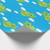 Magische Dragon Schattige 1e Verjaardag Wrapping P Cadeaupapier (Hoek)