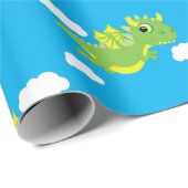 Magische Dragon Schattige 1e Verjaardag Wrapping P Cadeaupapier (Rol Hoek)