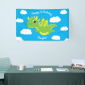 Magische Dragon Schattige 1e Verjaardagsfeestdecor Spandoek (Beurs)