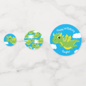 Magische Dragon Schattige 1e Verjaardagsfeesttafel Confetti (Achterkanten)