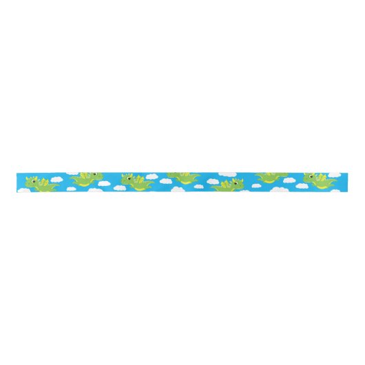 Magische Dragon Schattige Ocean Animal Ribbon Satijnen Lint (Voorkant)