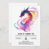 Magische Dragon Tale Verjaardag Kaart (Voorkant / Achterkant)