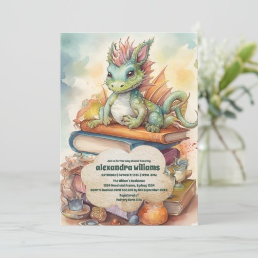 Magische Draken Baby Shower Kaart (Staand voorkant)