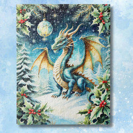 Magische Draken Kerst met Hulst Legpuzzel