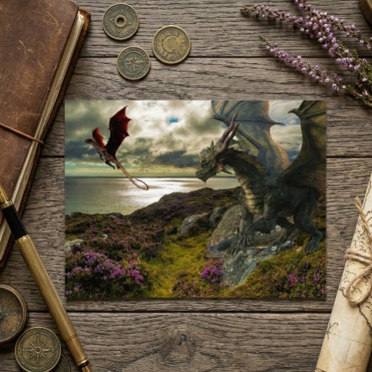 Magische Draken Oceaan Klif Briefkaart