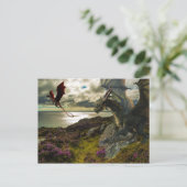Magische Draken Oceaan Klif Briefkaart (Staand voorkant)