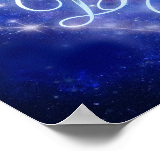 Magische "Dream Big" Kalligrafie - Celestial Spark Poster (Hoek)