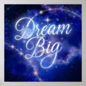 Magische "Dream Big" Kalligrafie - Celestial Spark Poster (Voorkant)