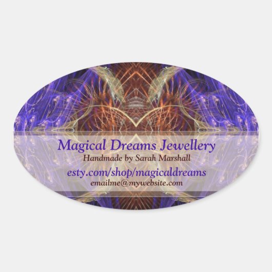 Magische dromen Artistieke Winkellabel Sticker (Voorkant)