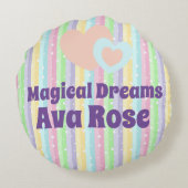 Magische Dromen Eenhoorn Kind Kinder Kwekerij Rond Kussen (Achterkant)