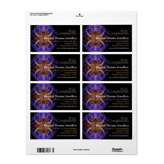 Magische dromen zaken met compliment etiket (Full Sheet)