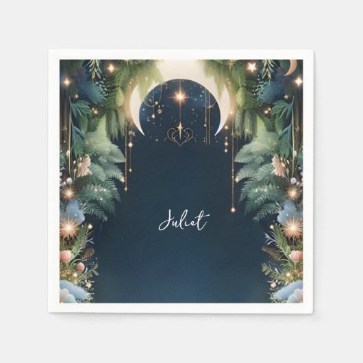 Magische Droom Mystieke Sterren Maan Bruidsmeisjes Servet (Voorkant)