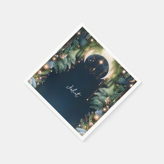 Magische Droom Mystieke Sterren Maan Bruidsmeisjes Servet (Hoek)