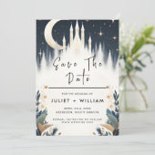 Magische Droom Mystieke Sterren Maan Bruiloft Save The Date (Staand voorkant)