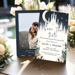 Magische Droom Mystieke Sterren Maan Bruiloft Save The Date