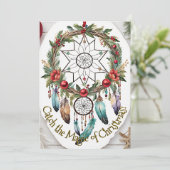 Magische Droomvanger Kerstkrans Feestdagenkaart (Staand voorkant)