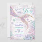 Magische Duik in Vijf Zeemeermin 5e Verjaardagsfee Kaart (Voorkant)