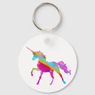 Magische dunne regenboogpransport sleutelhanger