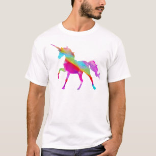 Magische dunne regenboogpransport t-shirt