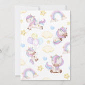 Magische een regenboog eenhoorn 1e verjaardagsfees kaart (Achterkant)