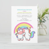 Magische eenduidige en regenboogfeiguur aankondiging (Staand voorkant)