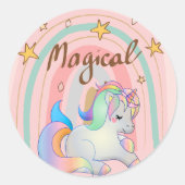Magische, eenduidige, regenboogSticker Ronde Sticker (Voorkant)