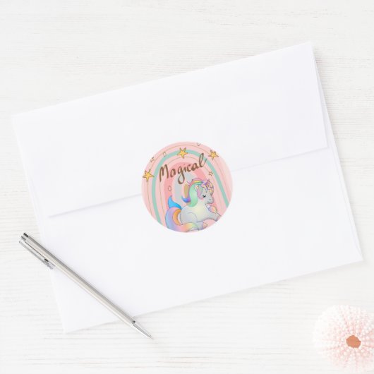 Magische, eenduidige, regenboogSticker Ronde Sticker (Envelop)