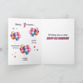 Magische eenhoorn 1e verjaardag kaart (Binnen)